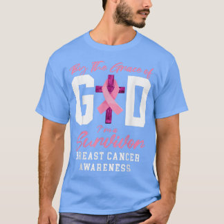 T-shirt Par La Grâce De Dieu Je Suis Un Survivant Cancer D