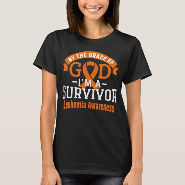 T-shirt Par la grâce de Dieu Leukemia Survivor (Devant)