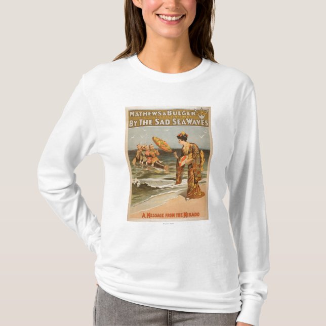 T-shirt Par la mer triste ondule le "message de Mikado " (Devant)