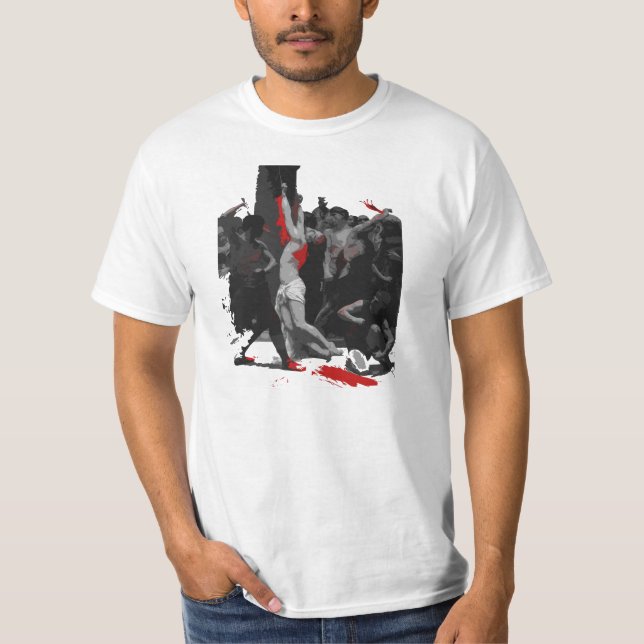 T-shirt Par ses rayures [black&red] (Devant)