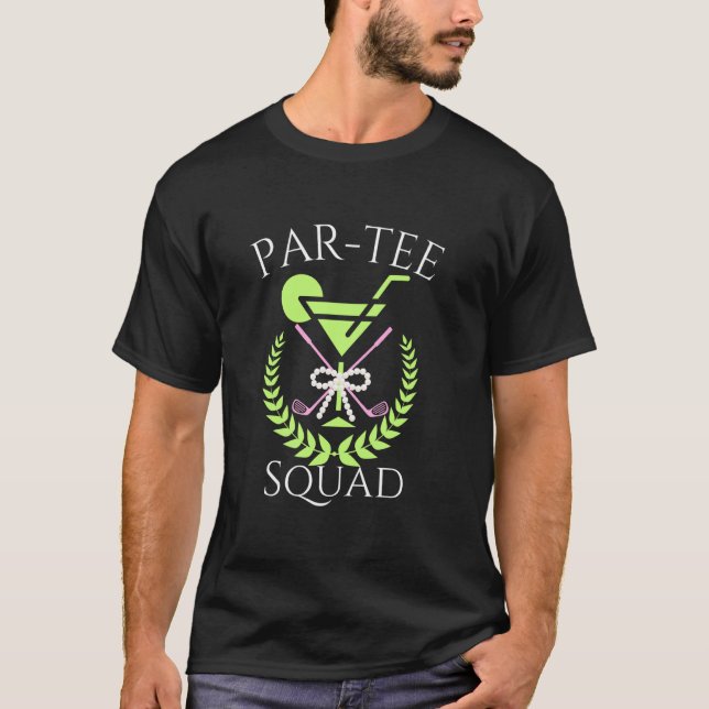T-shirt Par Tee Squad Martini Cocktails Golf Buvant Matc (Devant)