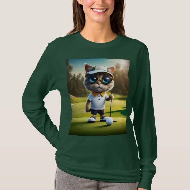 T-shirt "Par tee Time : Le Cool Chat’s Golf Swing!" (Devant)