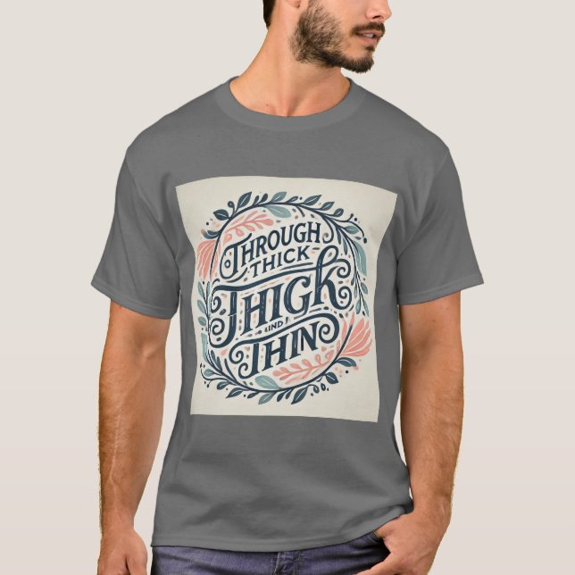 T-shirt Par une conception épaisse et fine (Devant)
