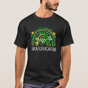 T-shirt Para Educator Rainbow Lucky St Patrick's Day Shamr