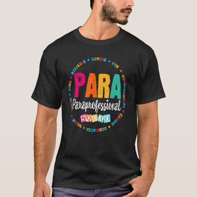 T-shirt Para Paraprofessionnel Squad Enseignant Enseignant (Devant)