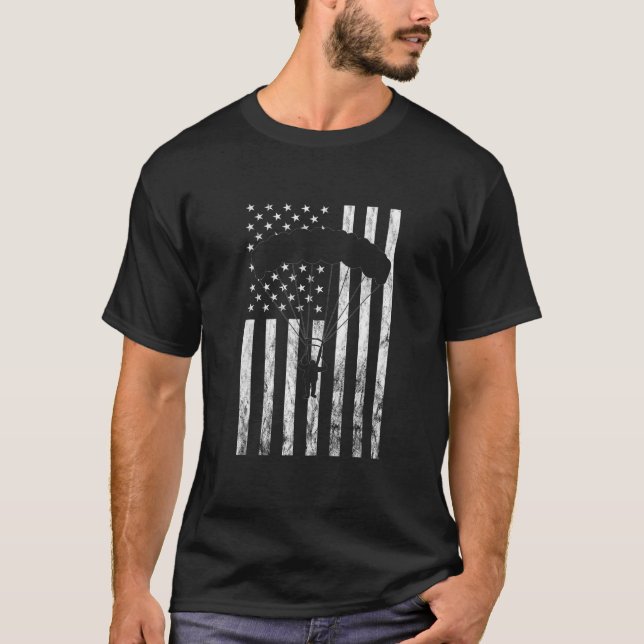 T-shirt Parachoutine de parapente de Skydiver américain (Devant)