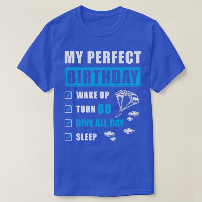 T-shirt Parachutage 60e cadeau d'anniversaire (Design devant)