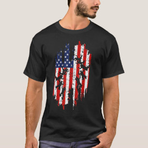 T-shirt Parachutage Skydiving American USA Drapeau Funny V