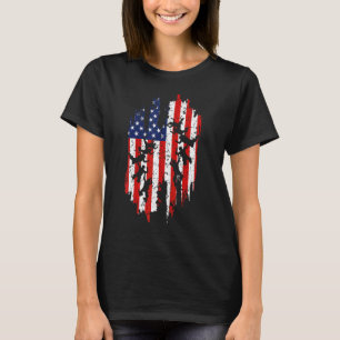 T-shirt Parachutage Skydiving American USA Drapeau Funny V