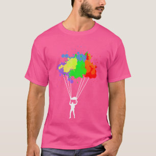 T-shirt Parachute coloré Skydiver gratuit Automne Air flot