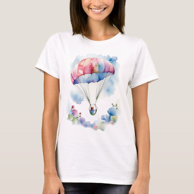 T-shirt Parachute dans les nuages (Devant)