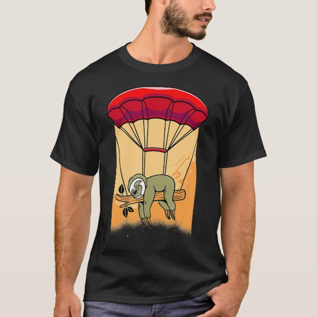 T-shirt Parachute de parachutisme Skydiving Sloths Drôle (Devant)