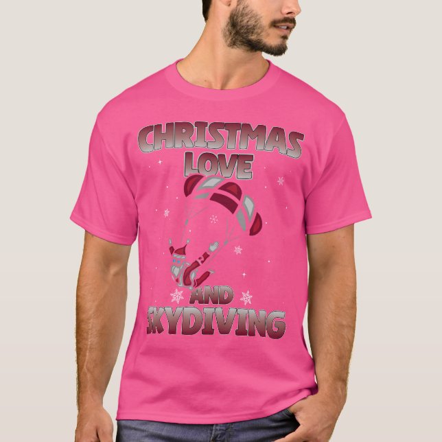 T-shirt Parachute Skydive Christmas Love And Skydiving (Devant)