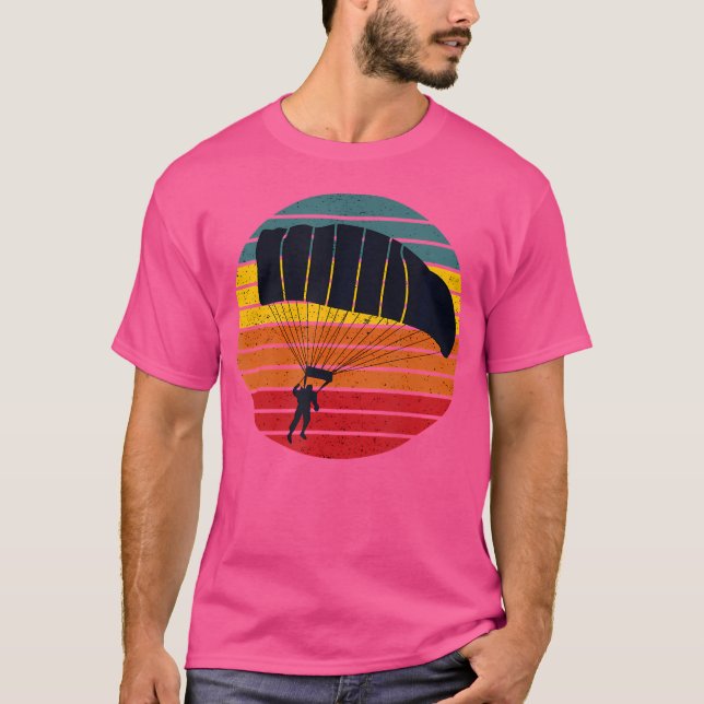 T-shirt Parachute Skydiver Sunset Parachute Skydiving Para (Devant)