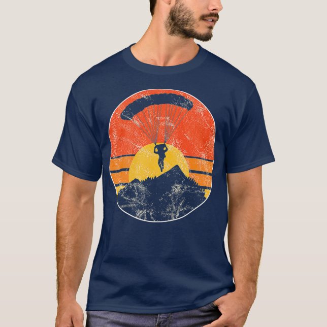 T-shirt Parachute Vintage Parapente Skydiving (Devant)
