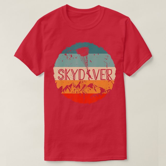 T-shirt Parachute Vintage Skydiver Retro Skydiver Skydivin (Design devant)