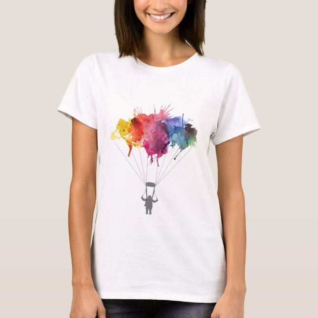 T-shirt Parachutiste, parachute. Sport de parachutisme. (Devant)
