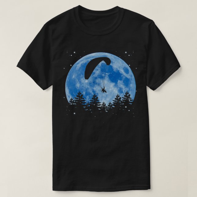 T-shirt Parachutiste Parachutiste Volant Parachute Lune (Design devant)