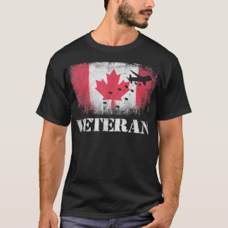 T-shirt Parachutiste Vétérinaire du Canada Drapeau aéropor