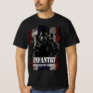 T-shirt Parachutistes infanterie aéroportée avec drapeau