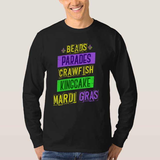 T-shirt Parade Carnaval perles Crawfish Party Mardi Gras (Devant)