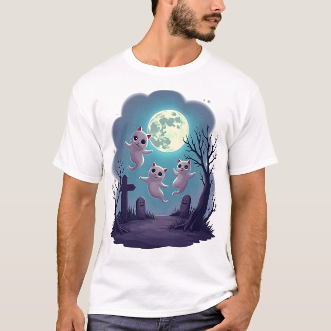 T-shirt Parade de chat fantôme (Devant)
