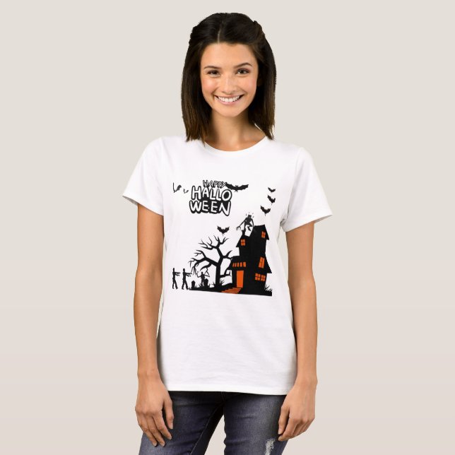 T-shirt Parade de Lanternes Fantomatiques blanc (Devant entier)