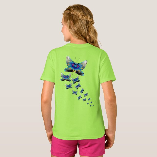 T-shirt Parade de Papillons - Couleur en Mouvement (Dos entier)