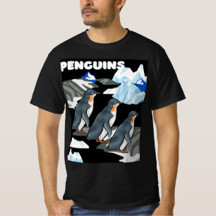 T-shirt Parade De Pingouin Antarctique Sur Un Arrière - pl