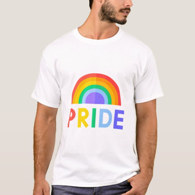 T-shirt Parade Gay pride arc-en-ciel (Devant)