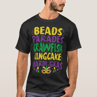 T-shirt Parades de Perles Crawfish King Cake Mardi Gras
