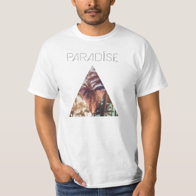 T-shirt Paradis de paume de triangle des Bermudes (Devant)
