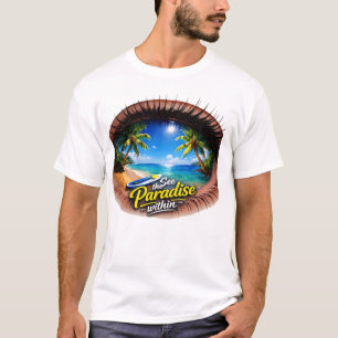 T-shirt Paradis de plage à l'œil surréaliste Graphisme de