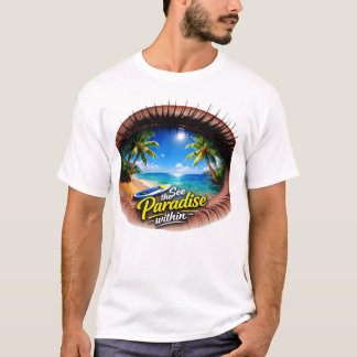 T-shirt Paradis de plage à l'œil surréaliste Graphisme de
