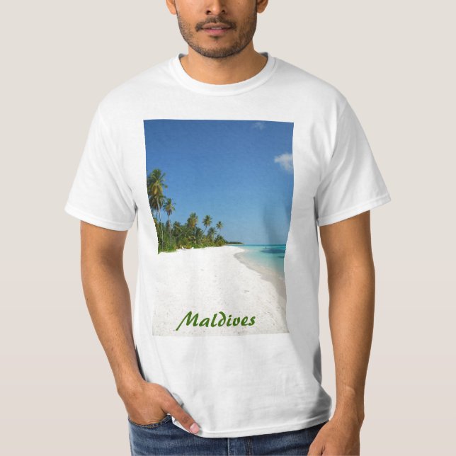 T-shirt Paradis de plage avec des palmiers (Devant)