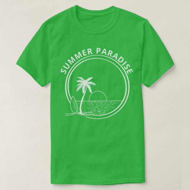 T-shirt Paradis d'été Temps d'été Fun Heure d'été Fun Bea  (Design devant)