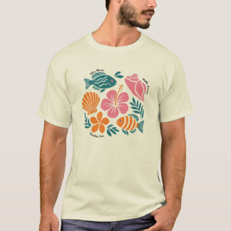 T-shirt Paradis d'île côtière estivale rétro