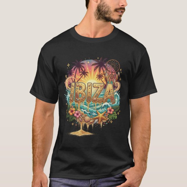 T-shirt Paradis du coucher de soleil d'Ibiza (Devant)
