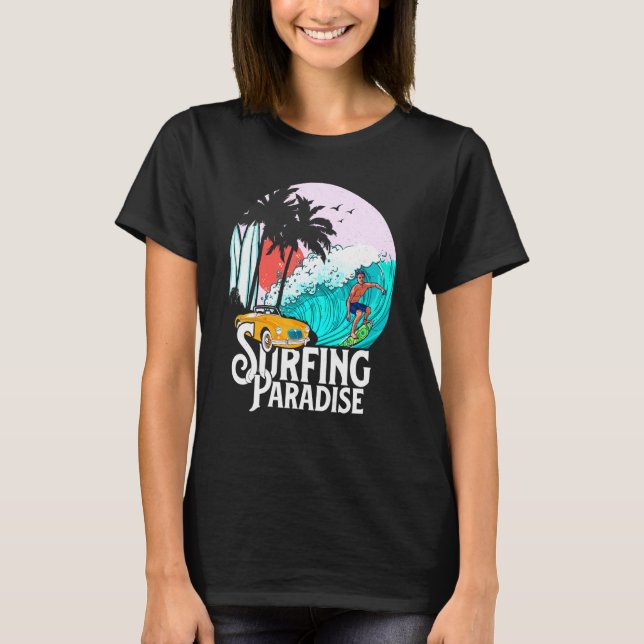 T-shirt Paradis du surf d'été (Devant)