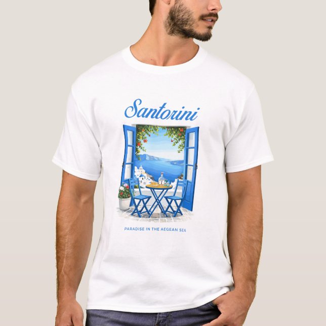 T-shirt Paradis en mer Égée Art (Devant)
