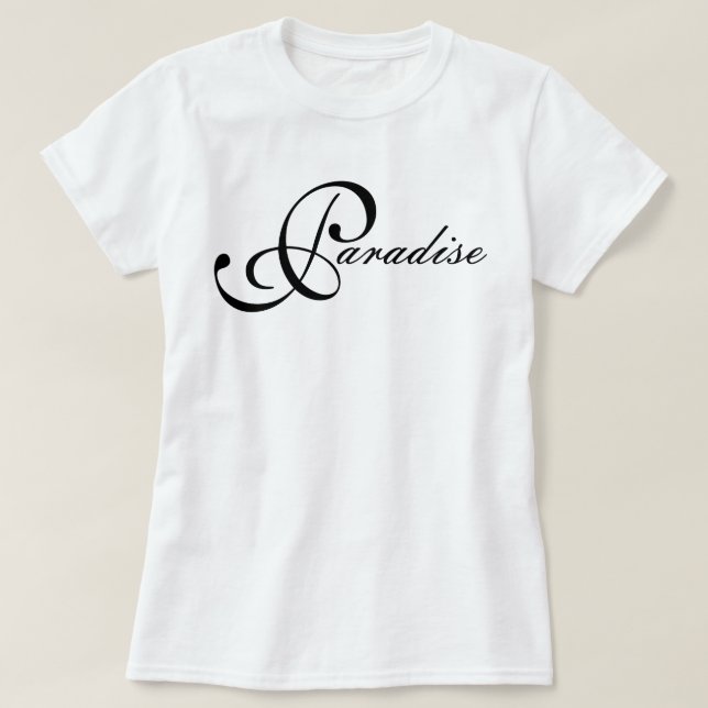 T-shirt "Paradis" esthétique script iconique béatitude (Design devant)
