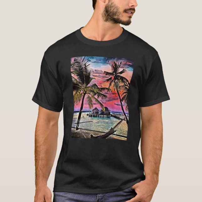 T-shirt Paradis insulaire Maldives  1 (Devant)