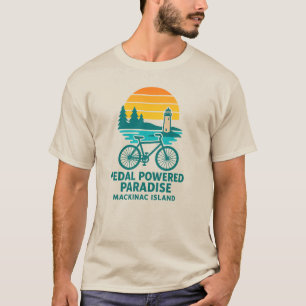 T-shirt Paradis propulsé par pédale Vélo de l'île Mackin
