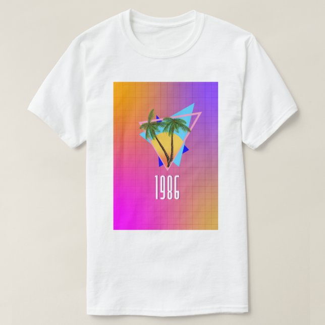 T-shirt paradis tropical 1986 (Design devant)