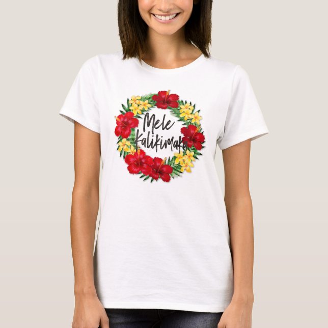 T-shirt Paradis Tropical Hawaiian Holiday Wreath (Devant)