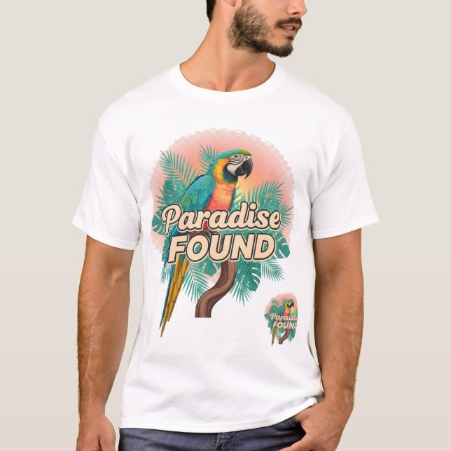 T-shirt Paradis trouvé — Conception de perroquets tropicau (Devant)