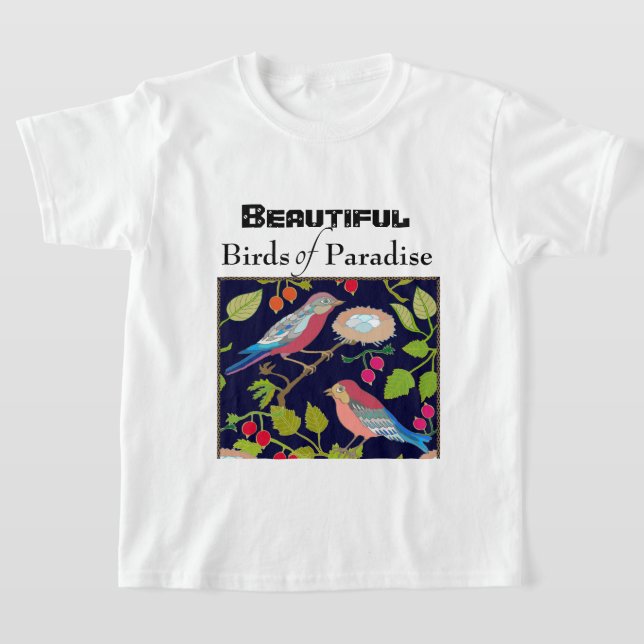 T-shirt Paradise Birds dans le paysage d'été  (Poser)