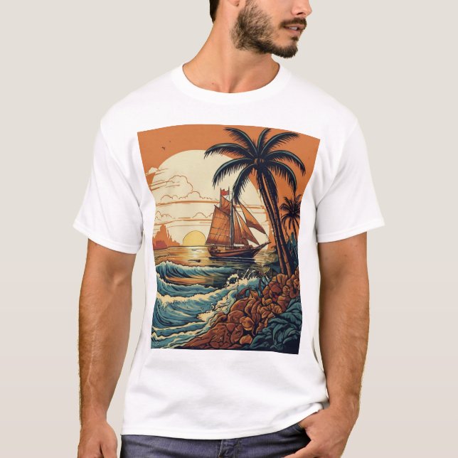T-shirt "Paradise Enk : Plage Tropicale inspirée par le ma (Devant)