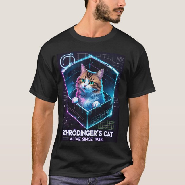 T-shirt Paradoxe quantique Chat de Schrödinger à la fois m (Devant)