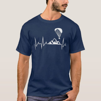 T-shirt Paraglider Heartbeat Funny Paragliding Cadeau